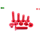 CZERWONE ALUMINIOWE ŚRUBY DIN 7991 M6